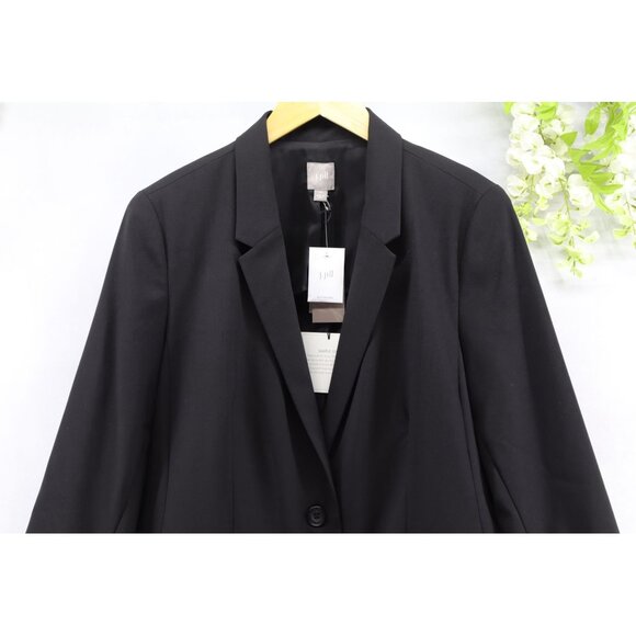 J. Jill Women's Simple 120 Wool Blazer Black Sz 14 NEW - Picture 3 of 9